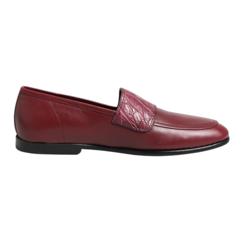 Dolce & Gabbana Mannelijk Bruin Schoenen Heren, 45 Eu, Leer, Bordeauxrode Leren Formele Instap Schoenen