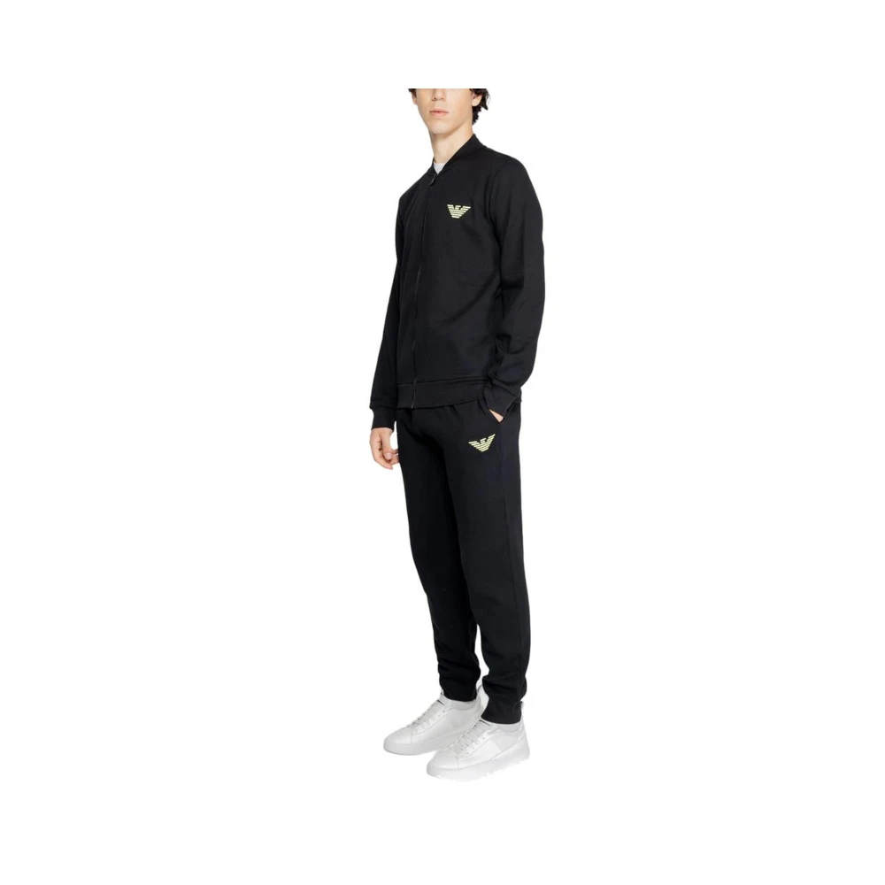 Emporio Armani Zwarte katoenen sweatsuit herfst wintercollectie Black Heren