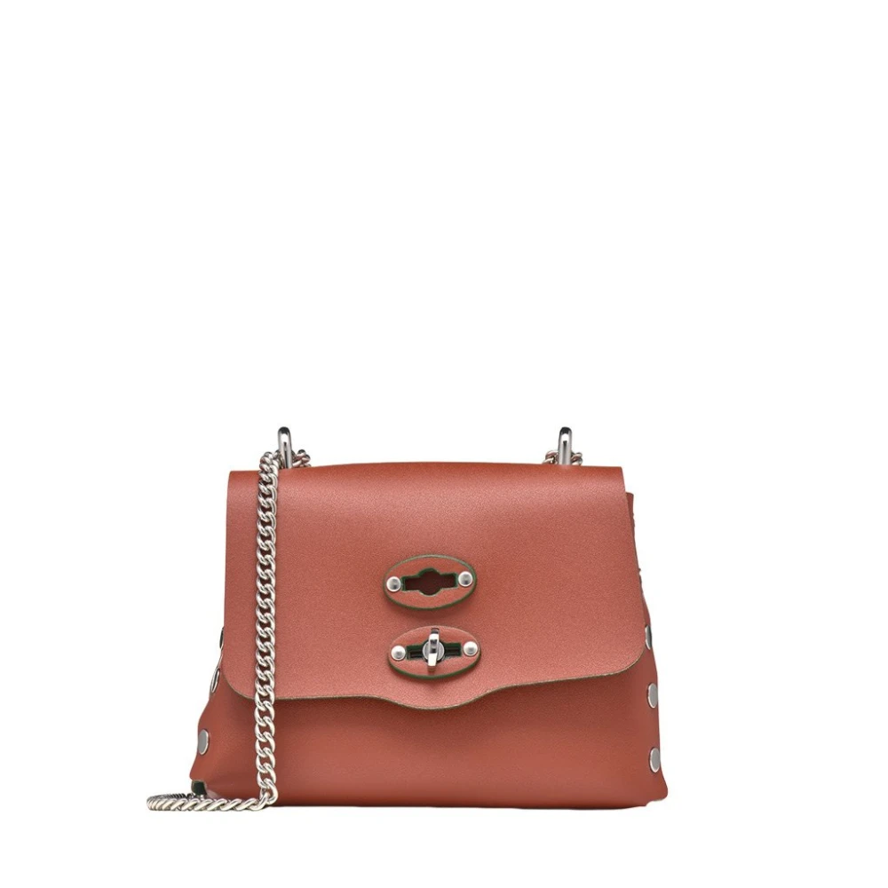 Zanellato Bruin leren crossbody tas Amar Superbaby Brown Dames