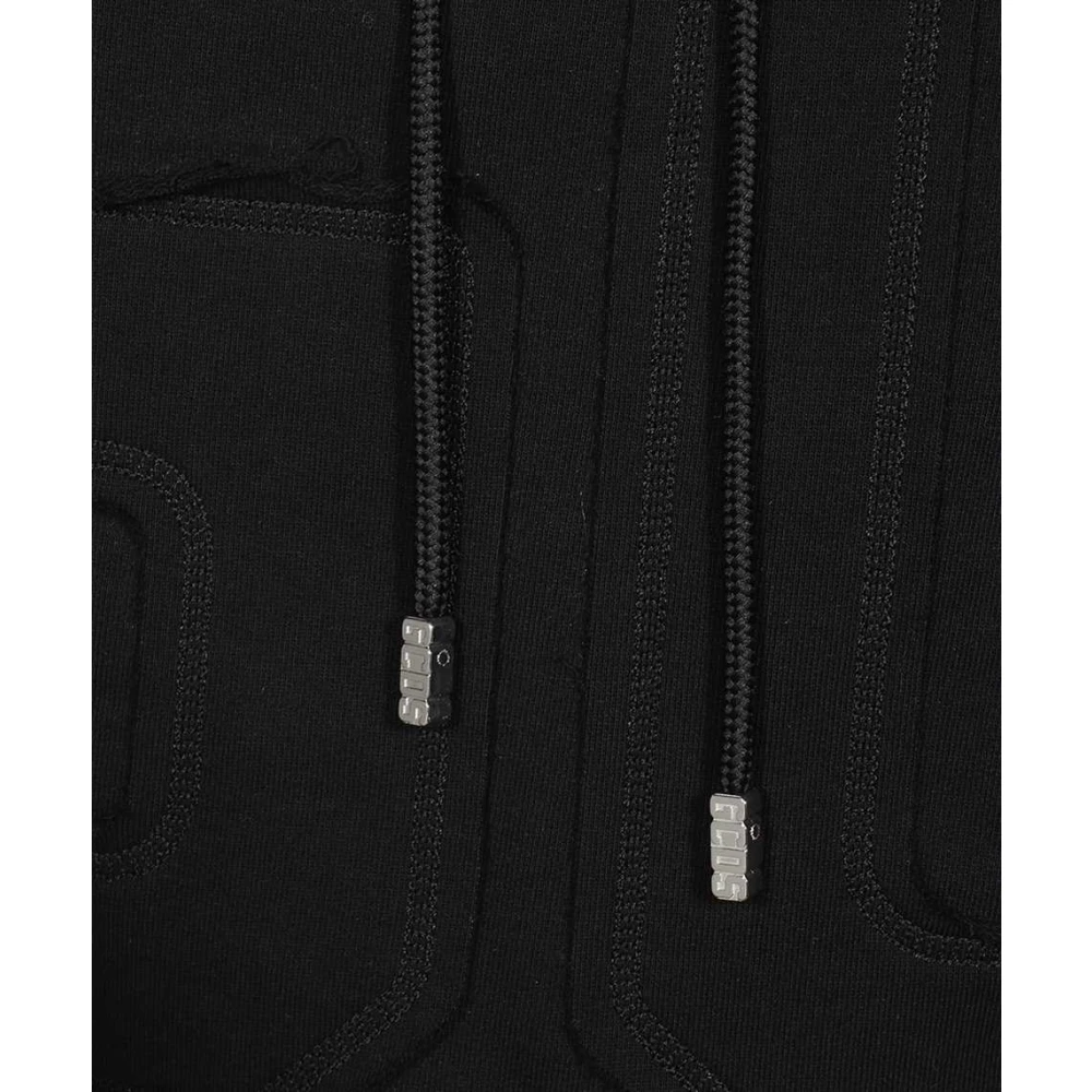 Gcds Geborduurde hoodie Black Dames
