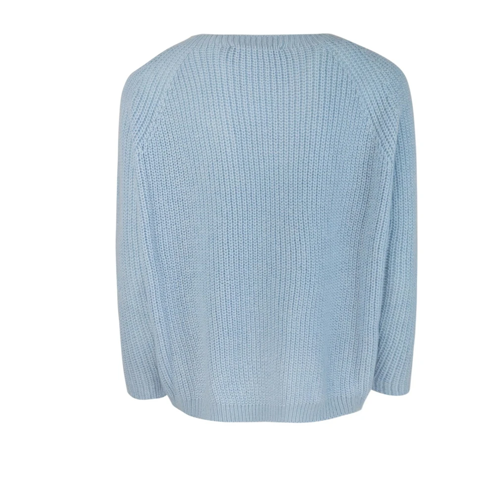 Max Mara Blauwe Sweater Mohair Mix Regular Fit Blue Dames