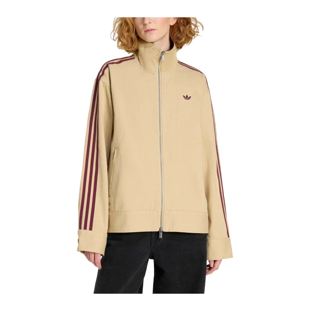 Adidas Beige Training Jackets, Female, M, Athl Dept Twill Firebird Jacket