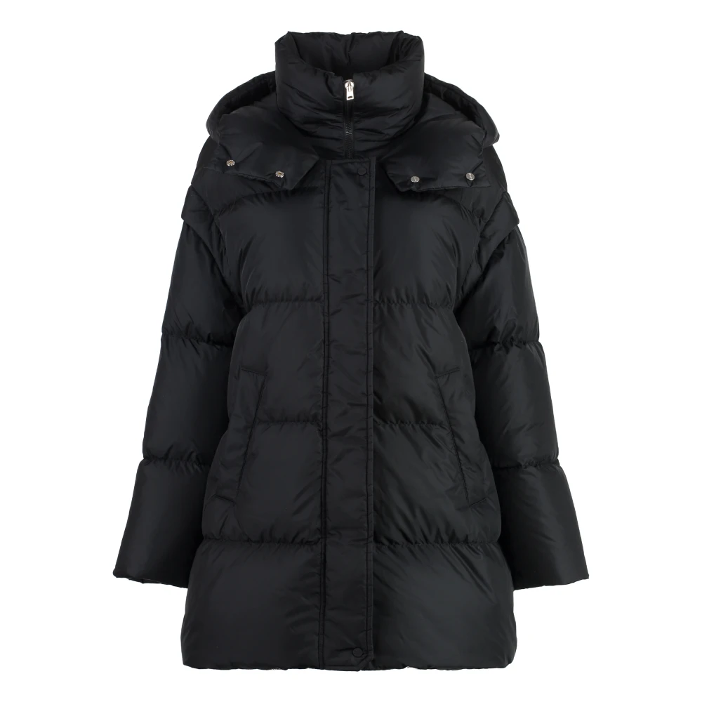 Herno Gewatteerde jas met afneembare mouwen Black Dames