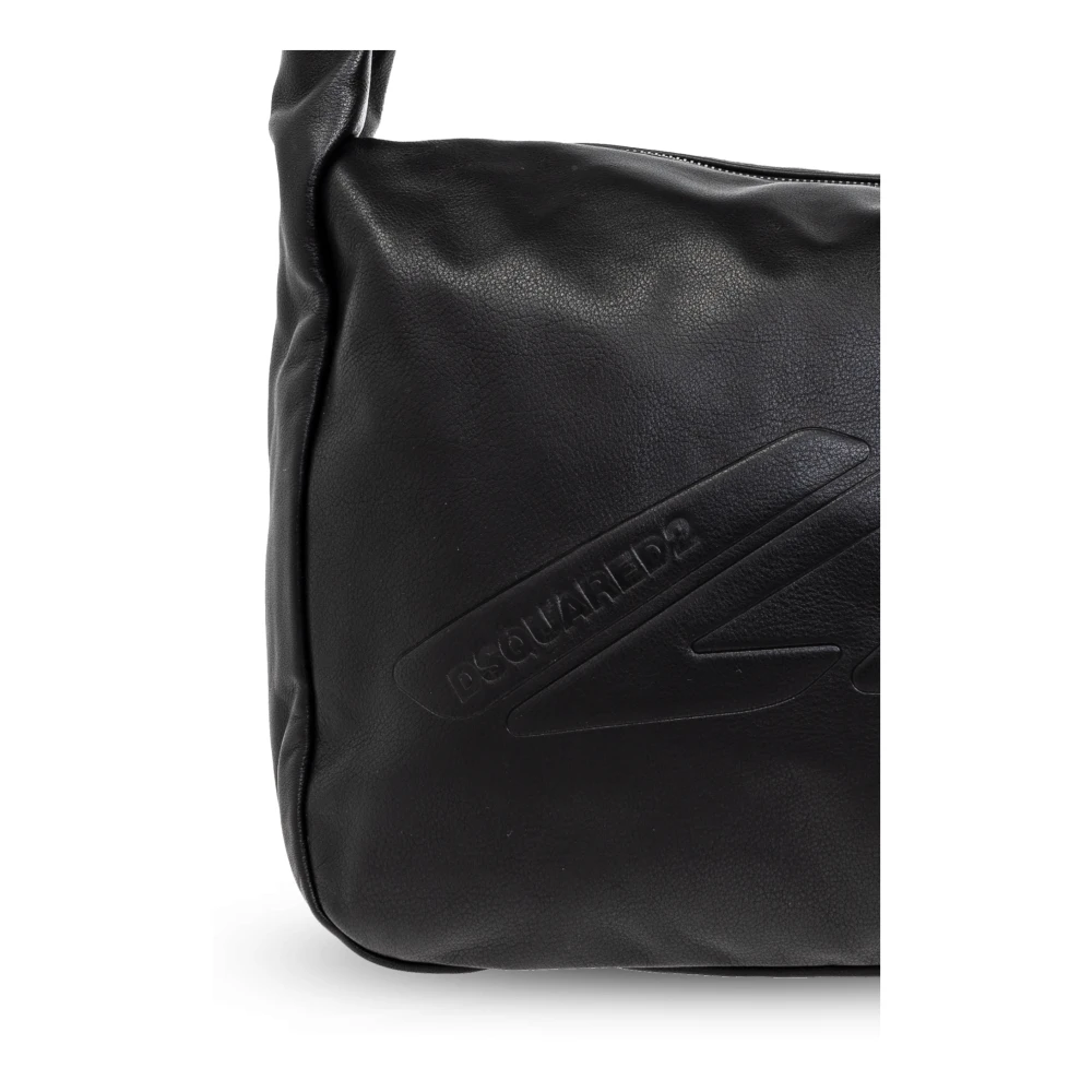 Dsquared2 Leren Schoudertas Black Dames