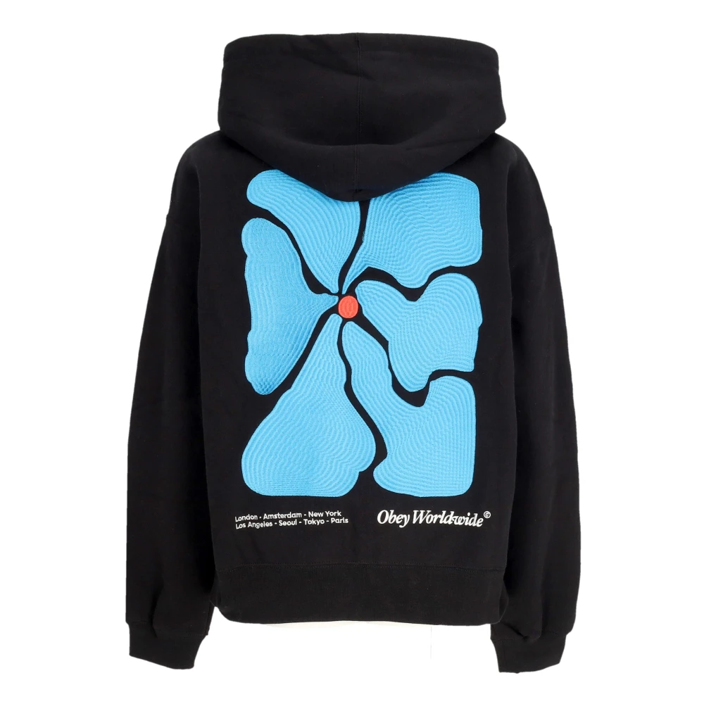 Obey Zwarte Zip Hoodie Fleece Sweatshirt Black Dames