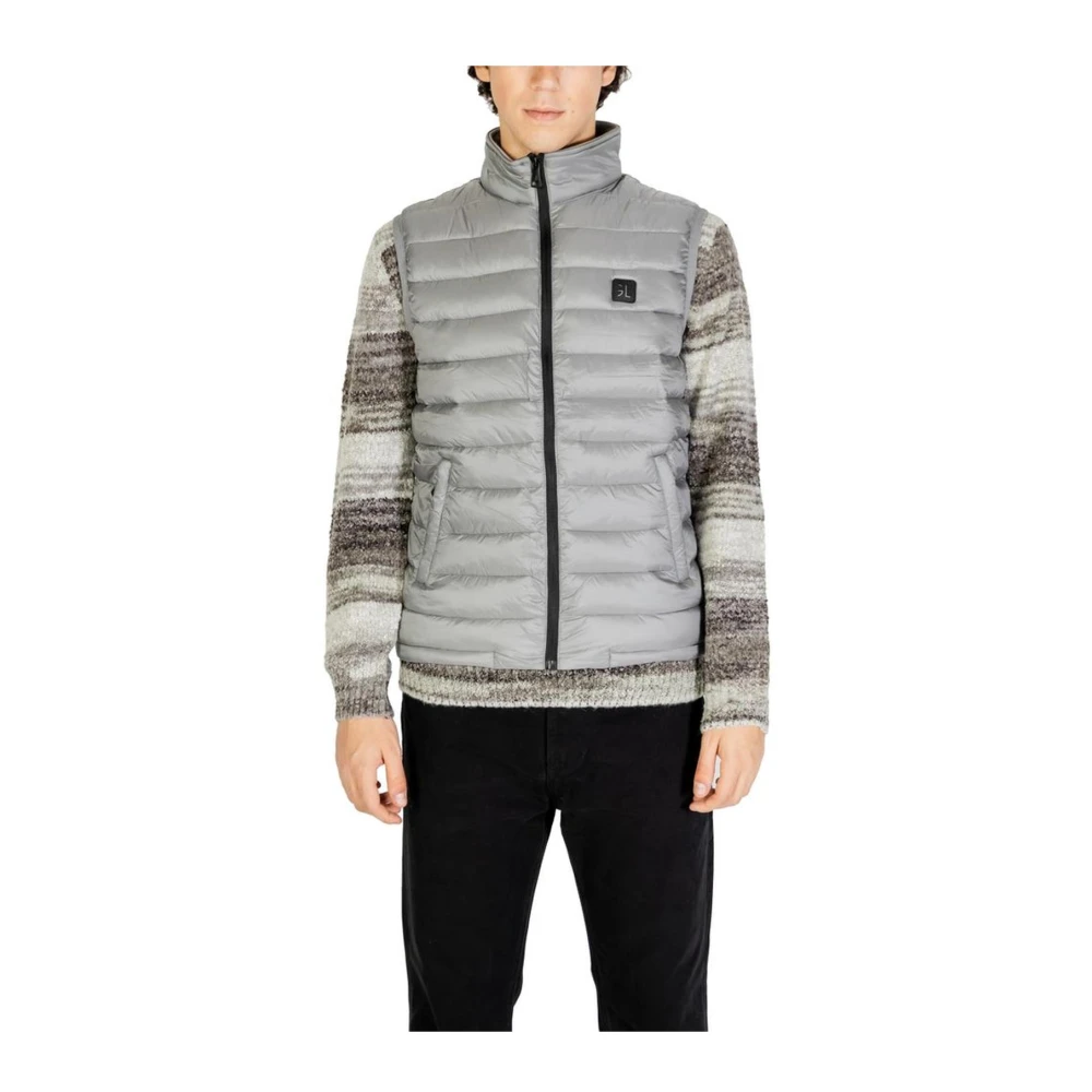 Gianni Lupo Grijze Polyamide Herfst Winter Jas Gray Heren