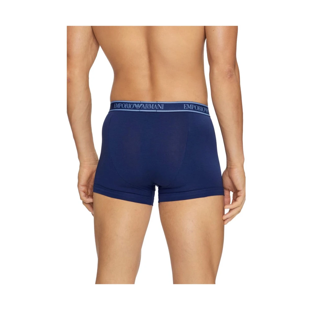 Emporio Armani Blauw Katoenen Ondergoed Collectie Herfst Winter Blue Heren