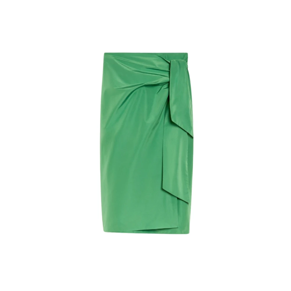Max Mara Wikkelsatijnrok Narsete model Green Dames