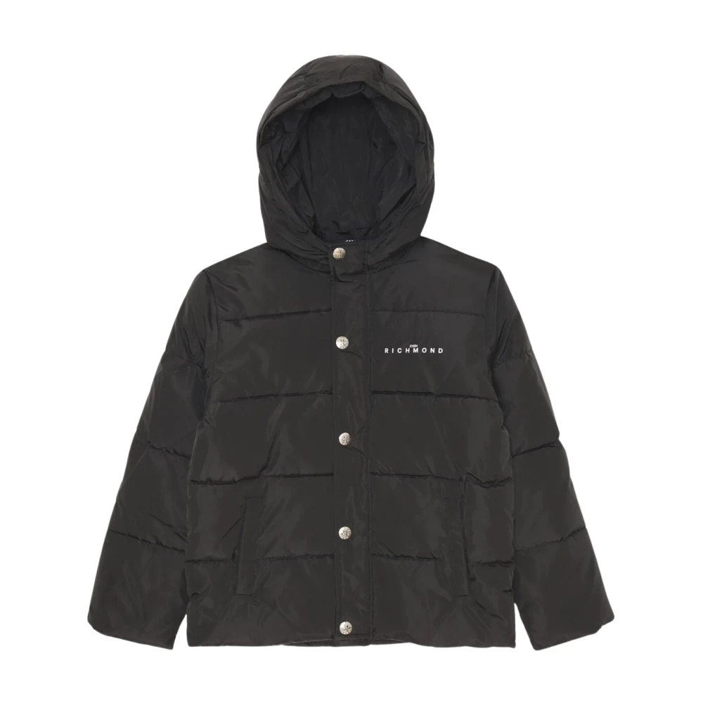 John Richmond Men's Black Winter Jacket Hooded Trendy