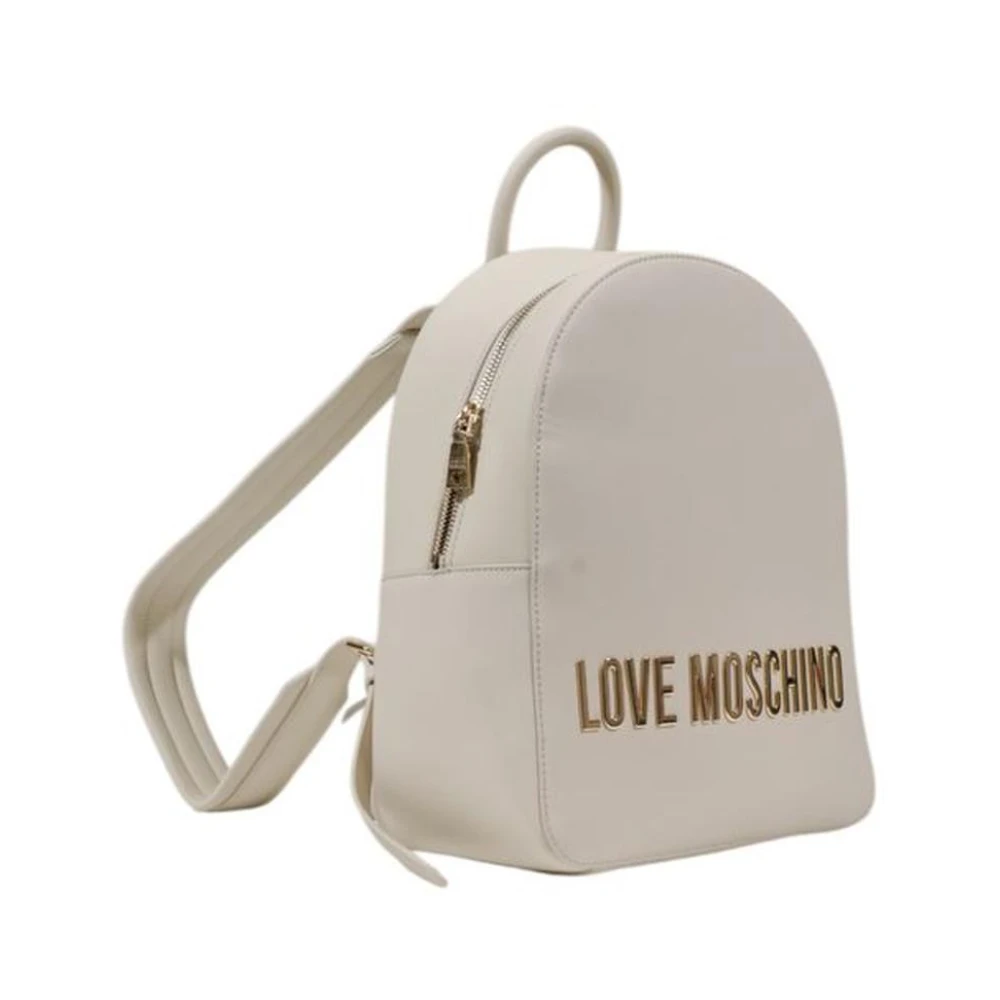 Love Moschino Moderne Polyurethaan Damesrugzak Collectie Beige Dames