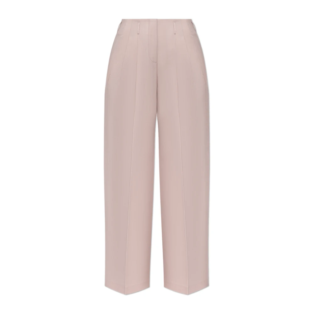 Golden Goose Women's Pink/Golden Wide-Leg Trousers With Crease