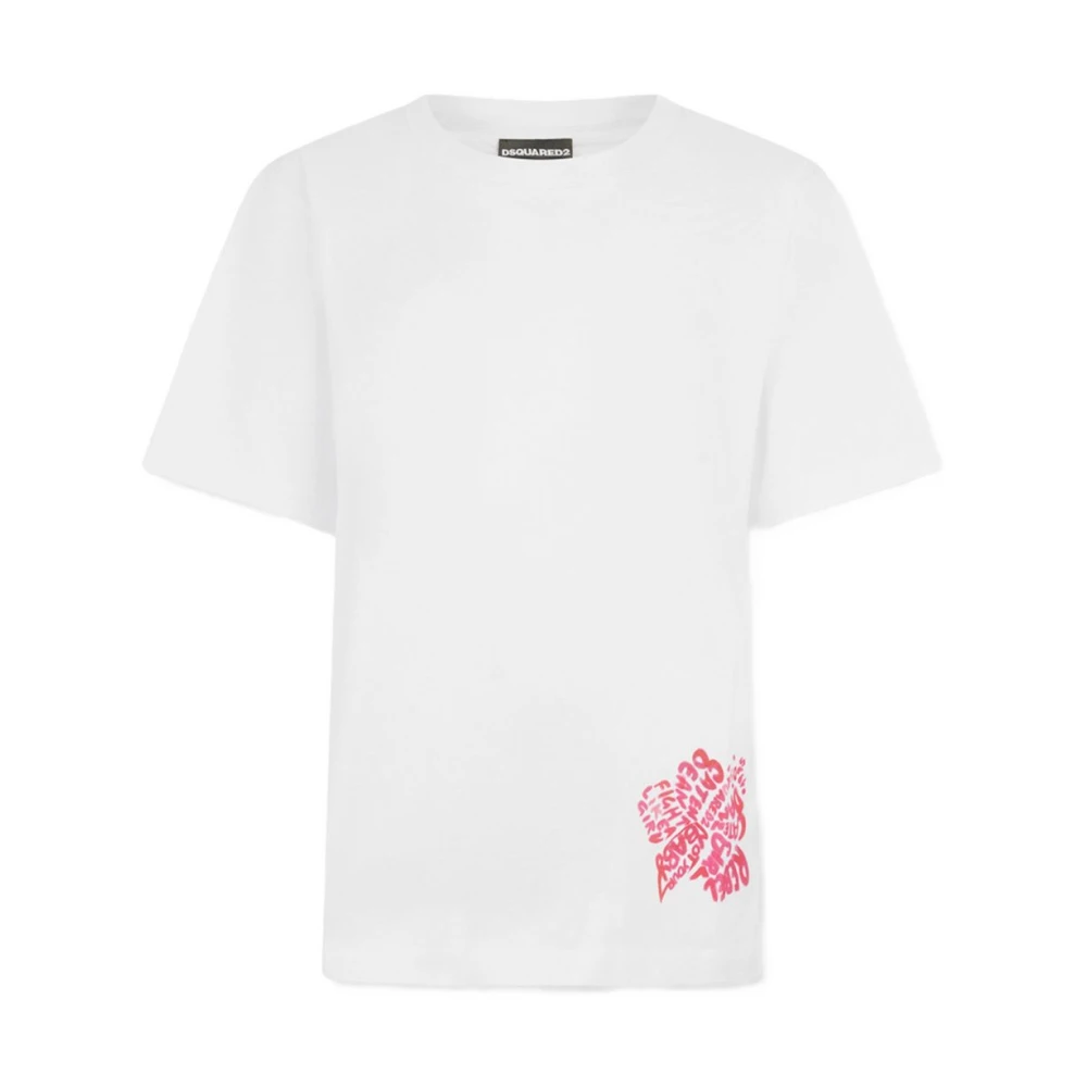 Dsquared2 Women's White Round-Neck T-Shirt - T-Shirts - Xs - Tops
