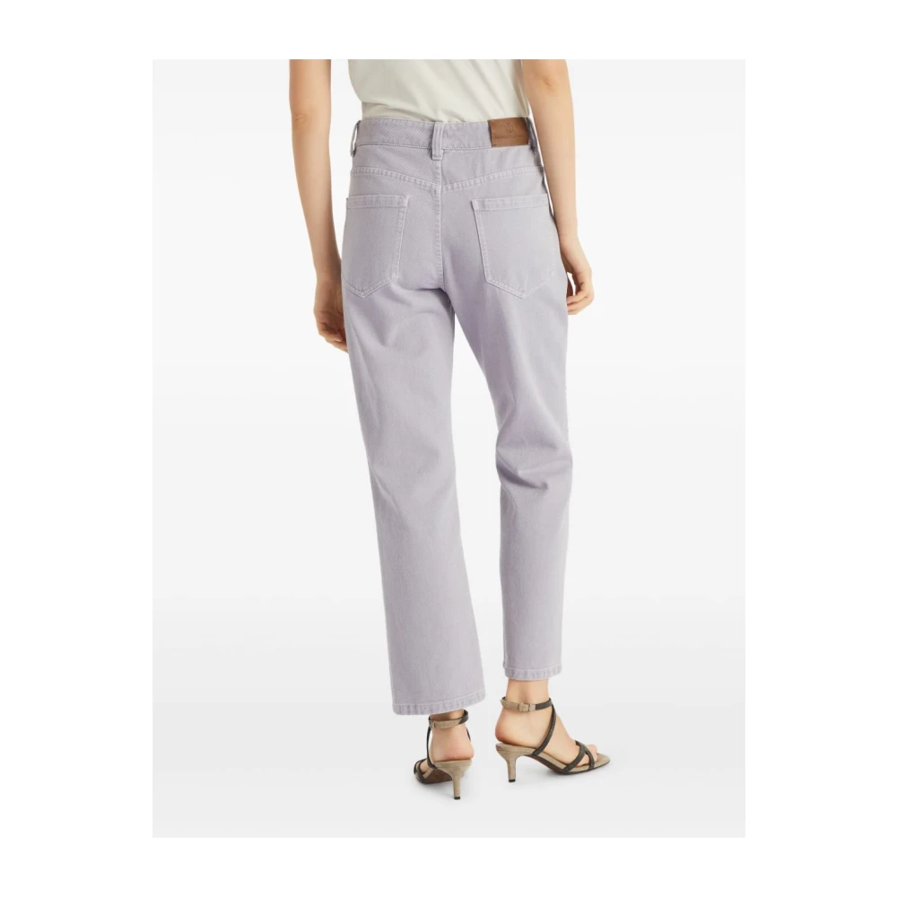 BRUNELLO CUCINELLI Lila Paarse Broek met Klassieke Zakken Purple Dames