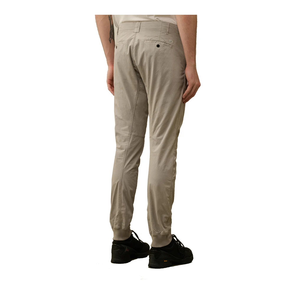 C.P. Company Broek met rits in Twill Stretch met ribboorden Gray Heren