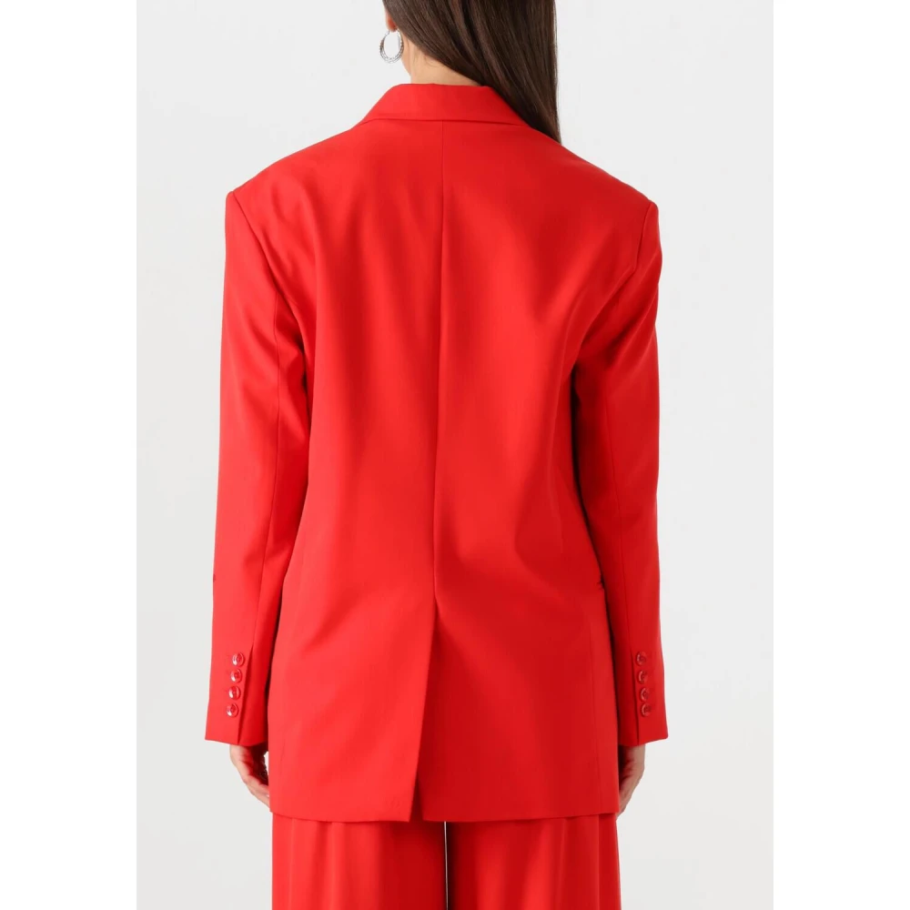 Alix The Label Rode Oversized Geweven Blazer Red Dames