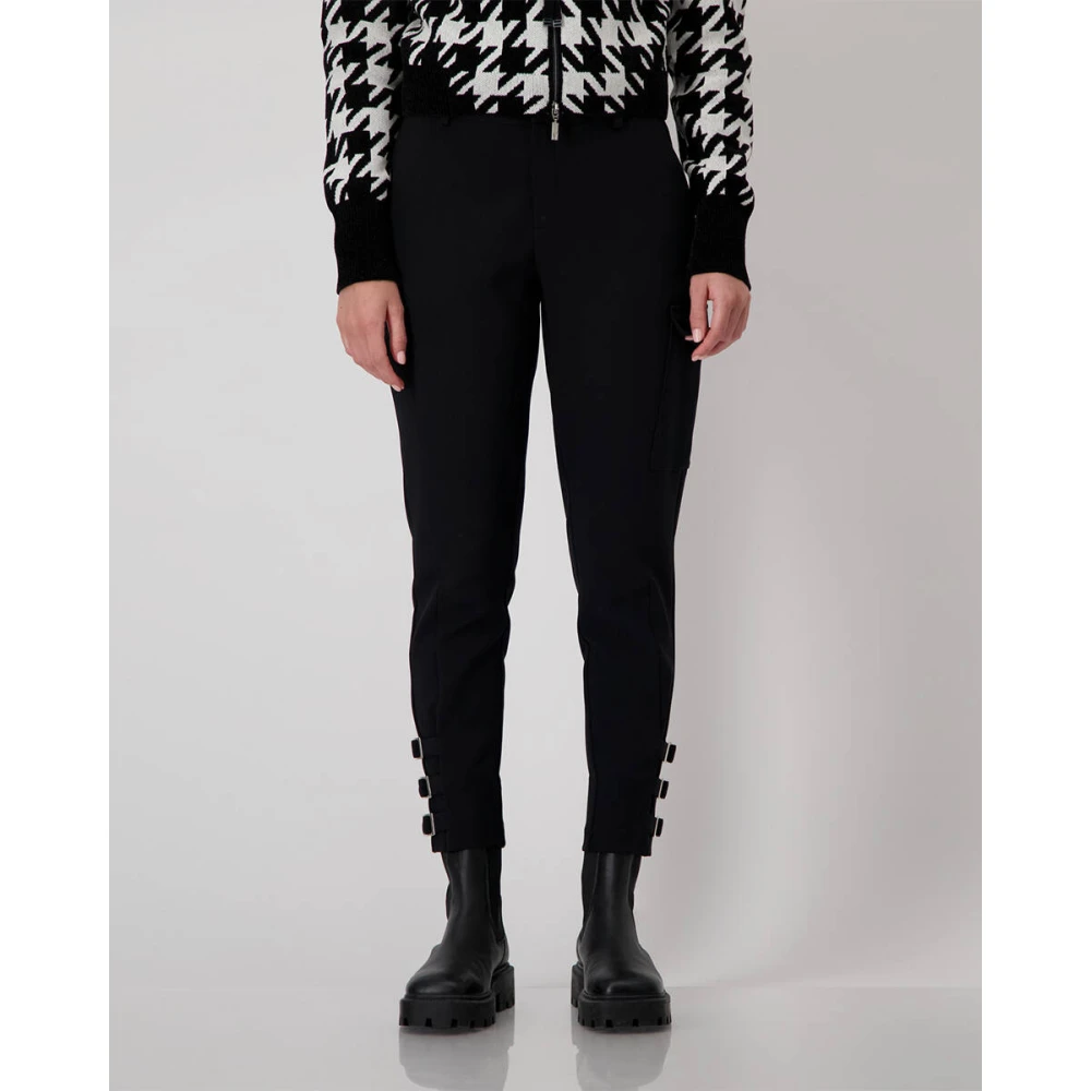 monari Cargo Zwarte Broek 807793 Black Dames