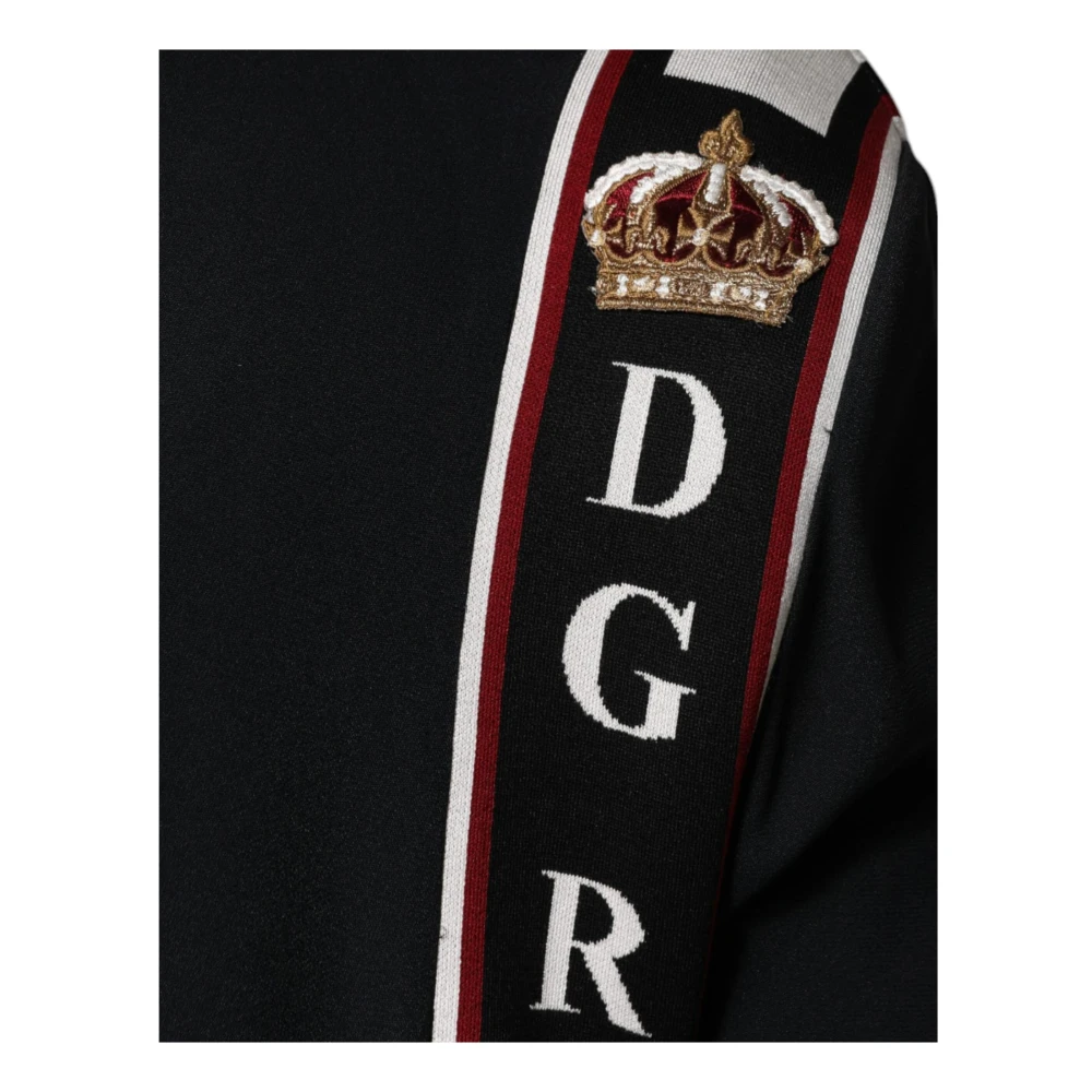 Dolce & Gabbana Multicolor Logo Print Rits Sweater Black Heren