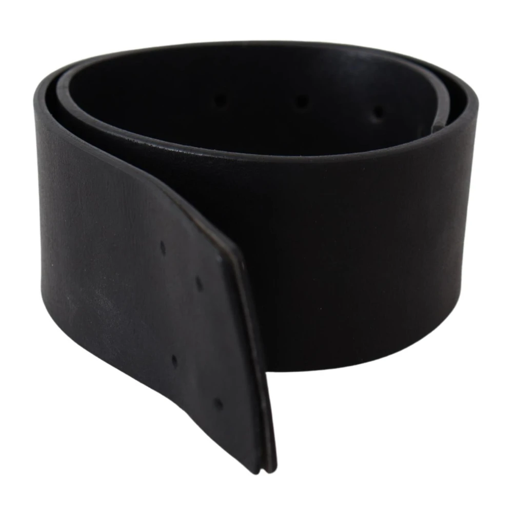Gianfranco Ferré Brede Zwarte Leren Mode Riem Black Dames