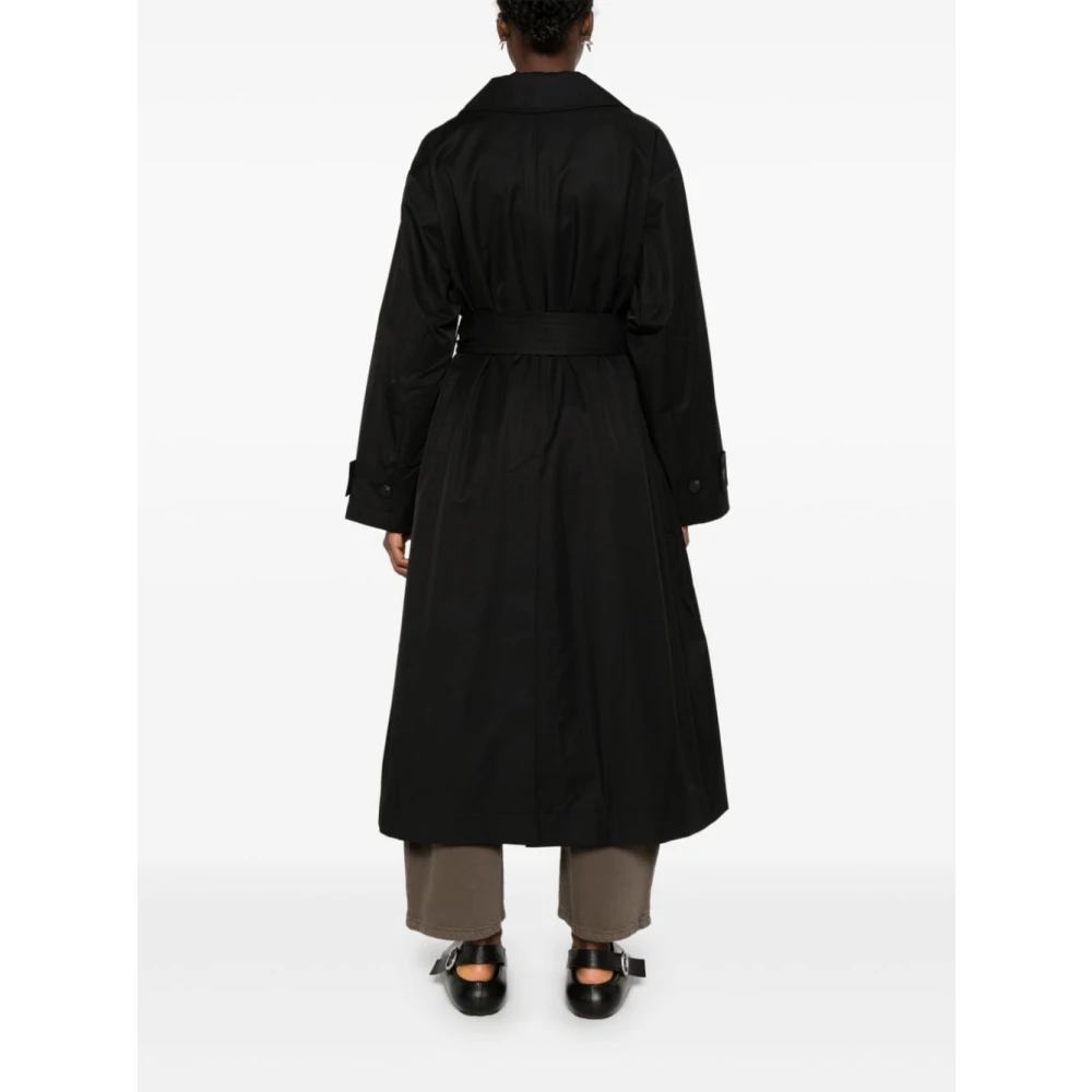 Studio Nicholson Zwarte waterafstotende double-breasted jas Black Dames