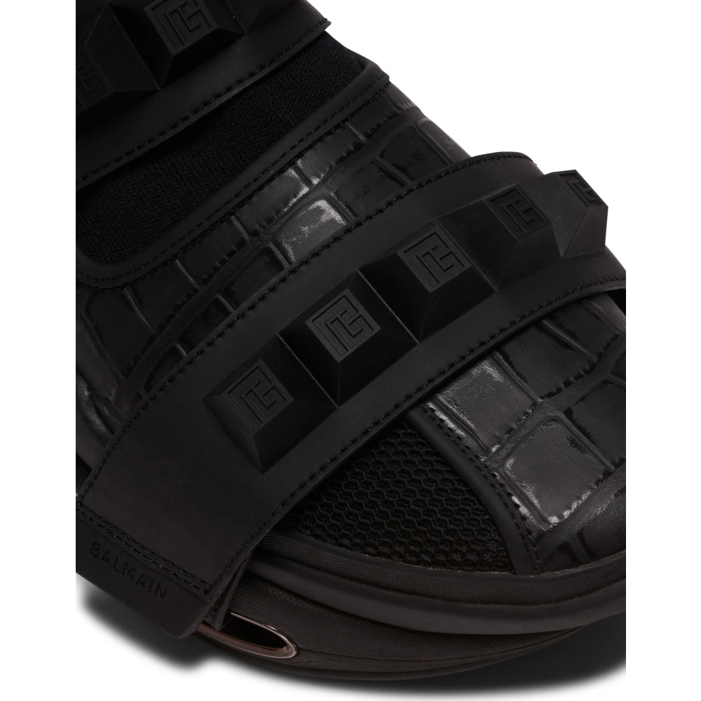 Balmain B-Bold gebreide hoge sneakers Black Heren