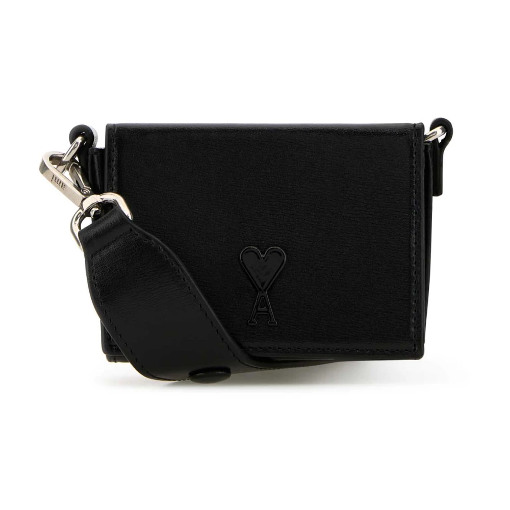 Ami Paris Zwarte Lederen Nana Schoudertas Black Dames