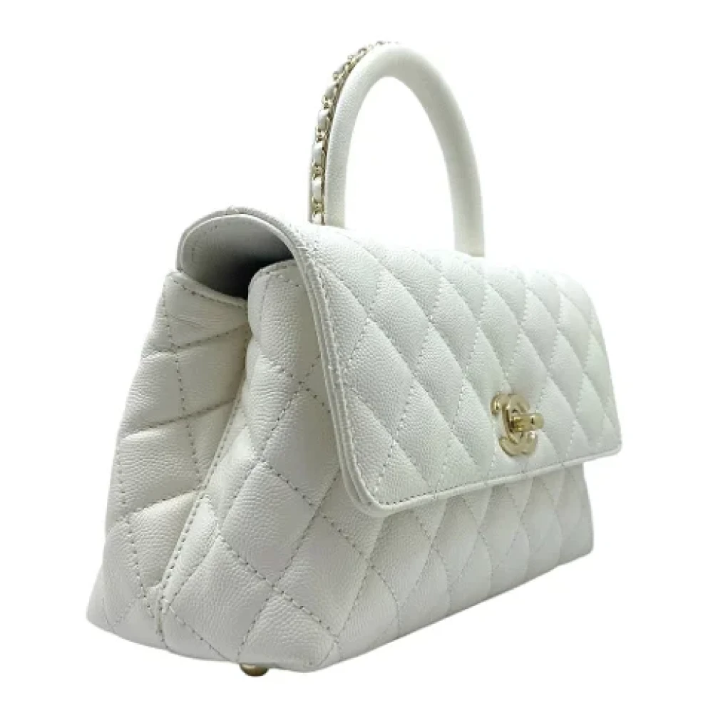 Chanel Vintage Pre-owned Leather handbags White Dames