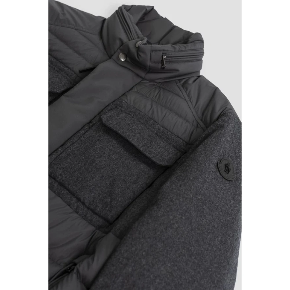 Moncler Grijze Donsjas met Verborgen Capuchon Gray Heren