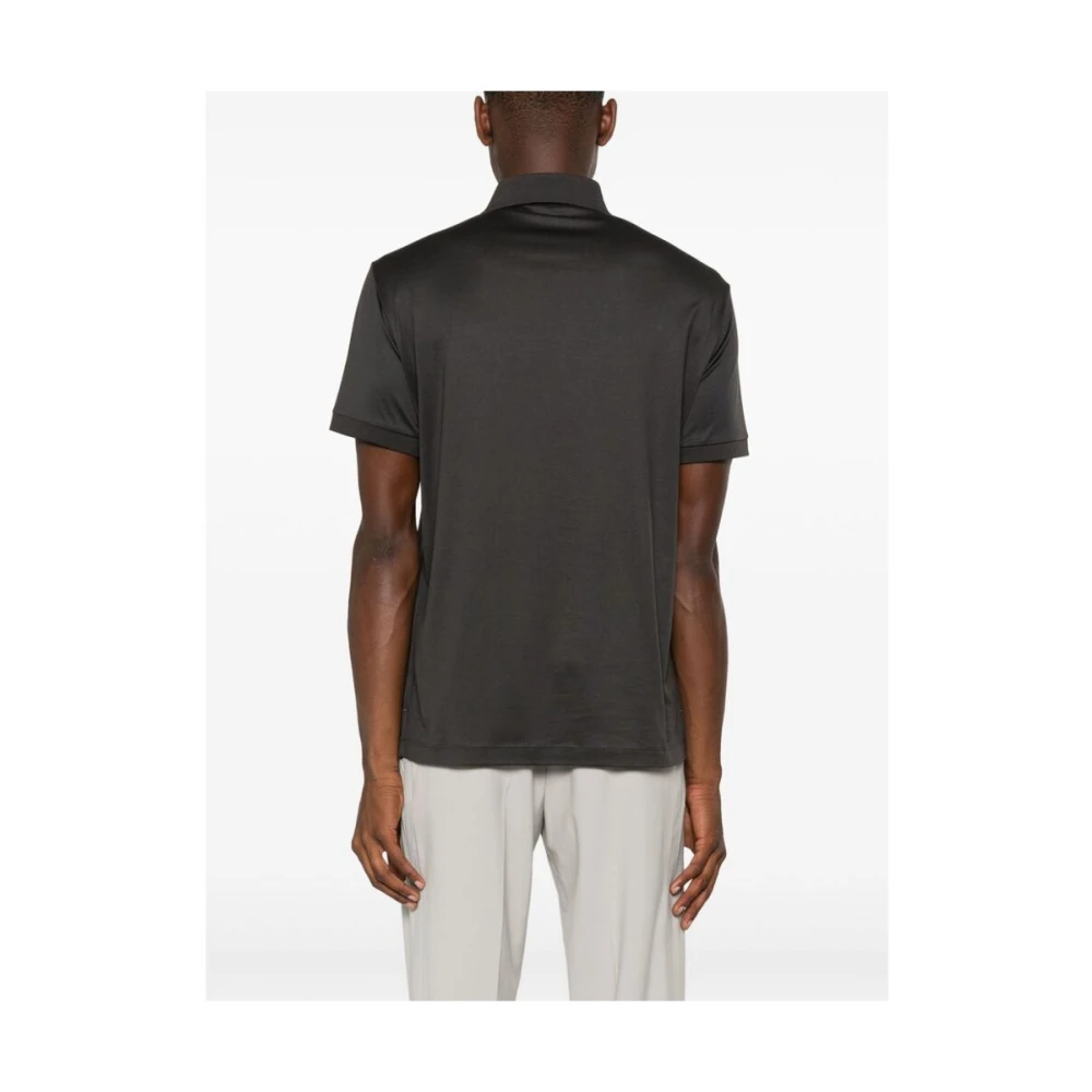Emporio Armani Gebreide Polo Sweater in Grijs Gray Heren