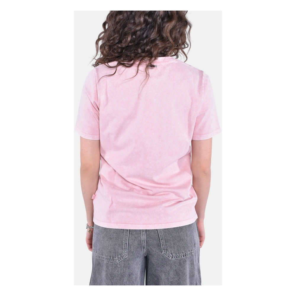 Michael Kors Stijlvolle Crop Empire Stud Tee Pink Dames