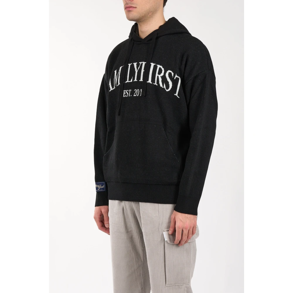 Family First Wollen hoodie met logo Black Heren