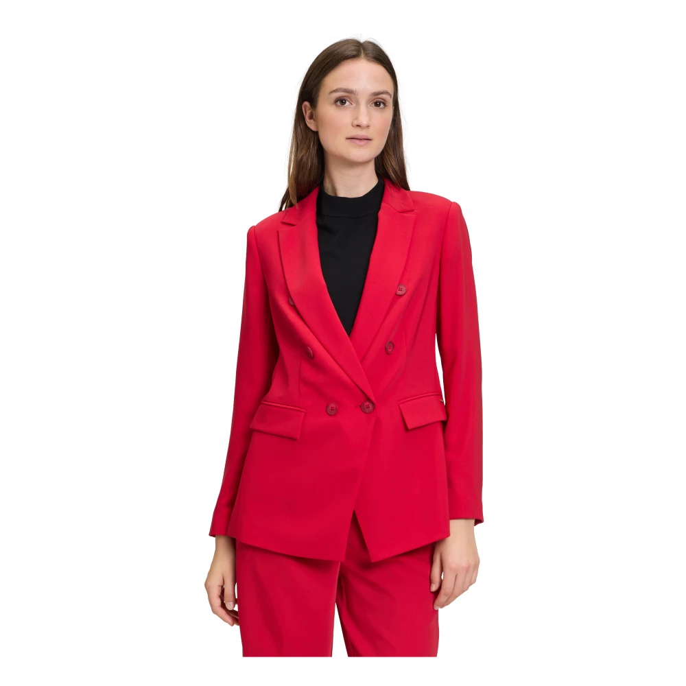 Betty & Co Elegante Business Blazer met Zakken Red Dames