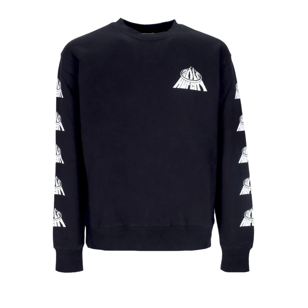 HUF Stad Crewneck Zwart Sweatshirt Logo Print Black Heren