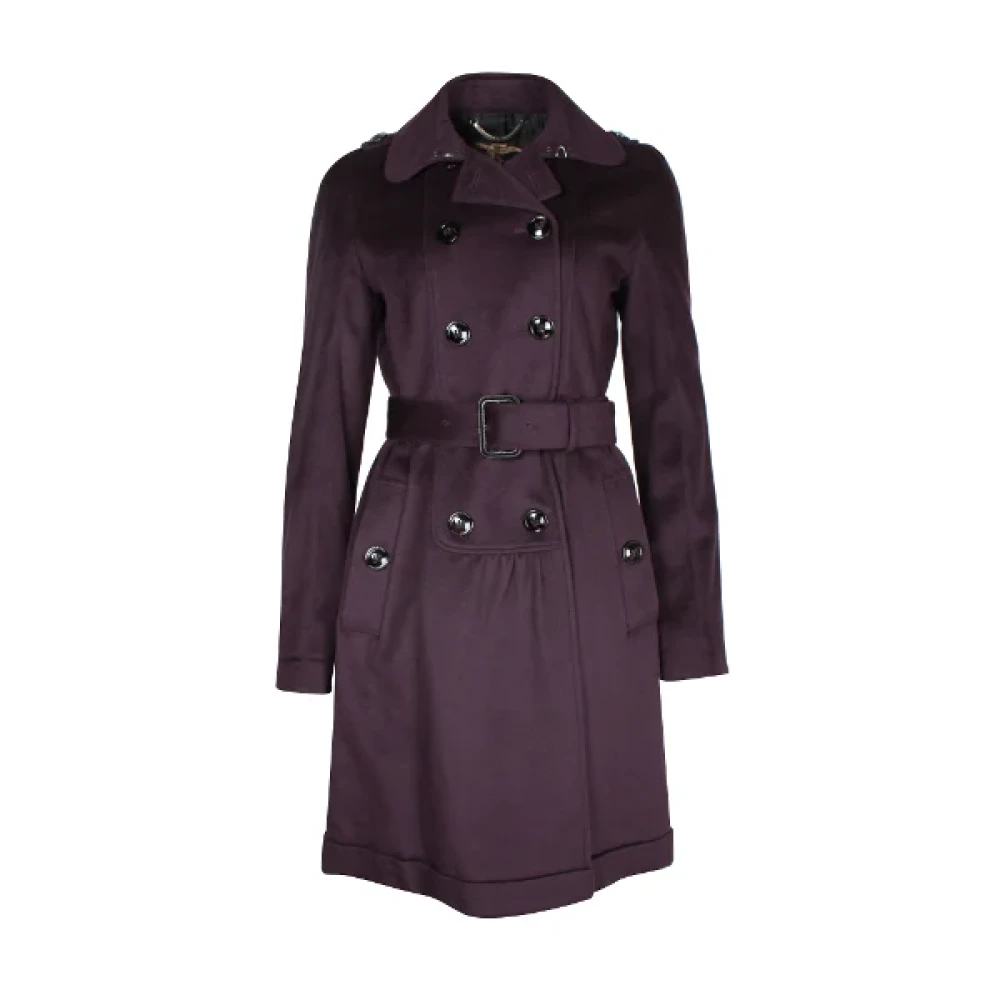 Burberry Vintage Pre-owned Cashmere outerwear Purple Dames