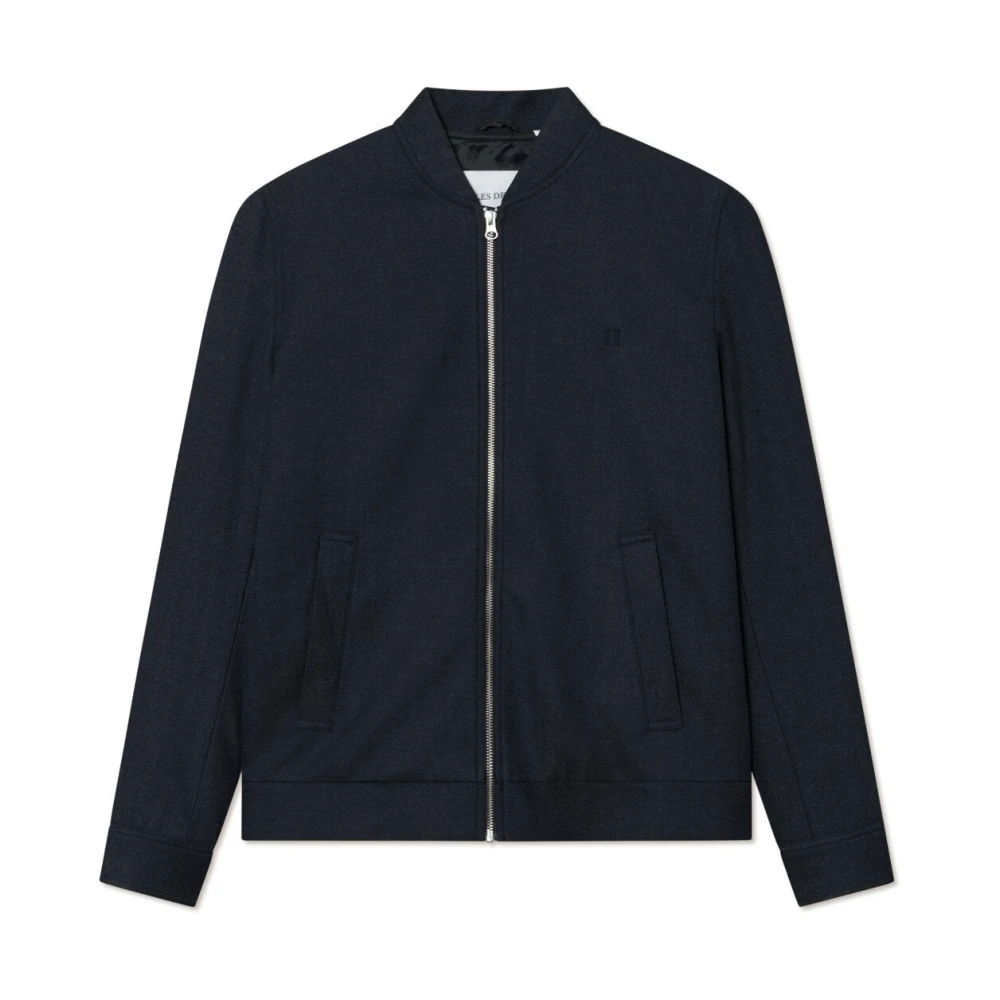 Les Deux Herringbone Bomber Jacket Blue, Herr