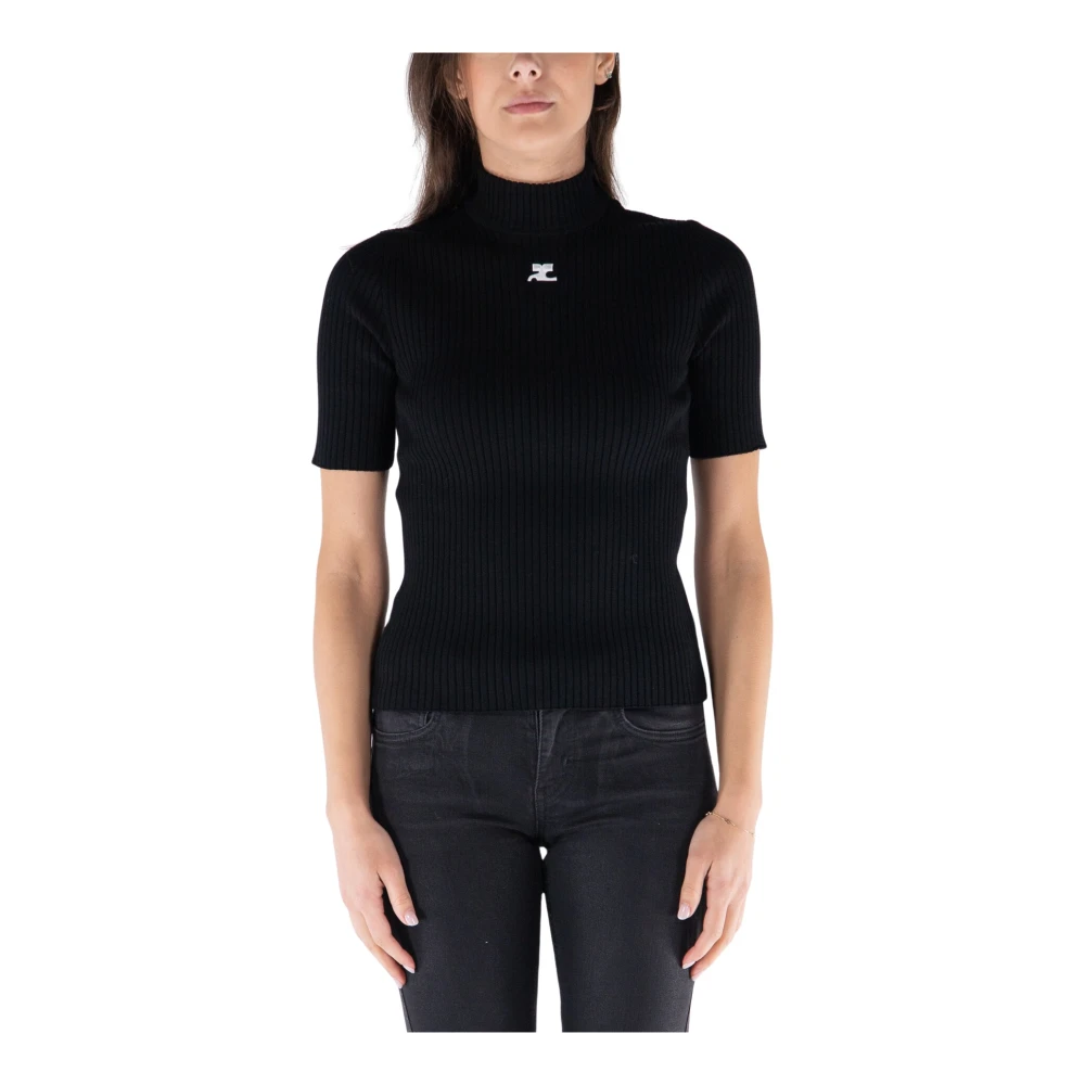 Courrèges Women's Black Luxurious Turtleneck Knitwear For