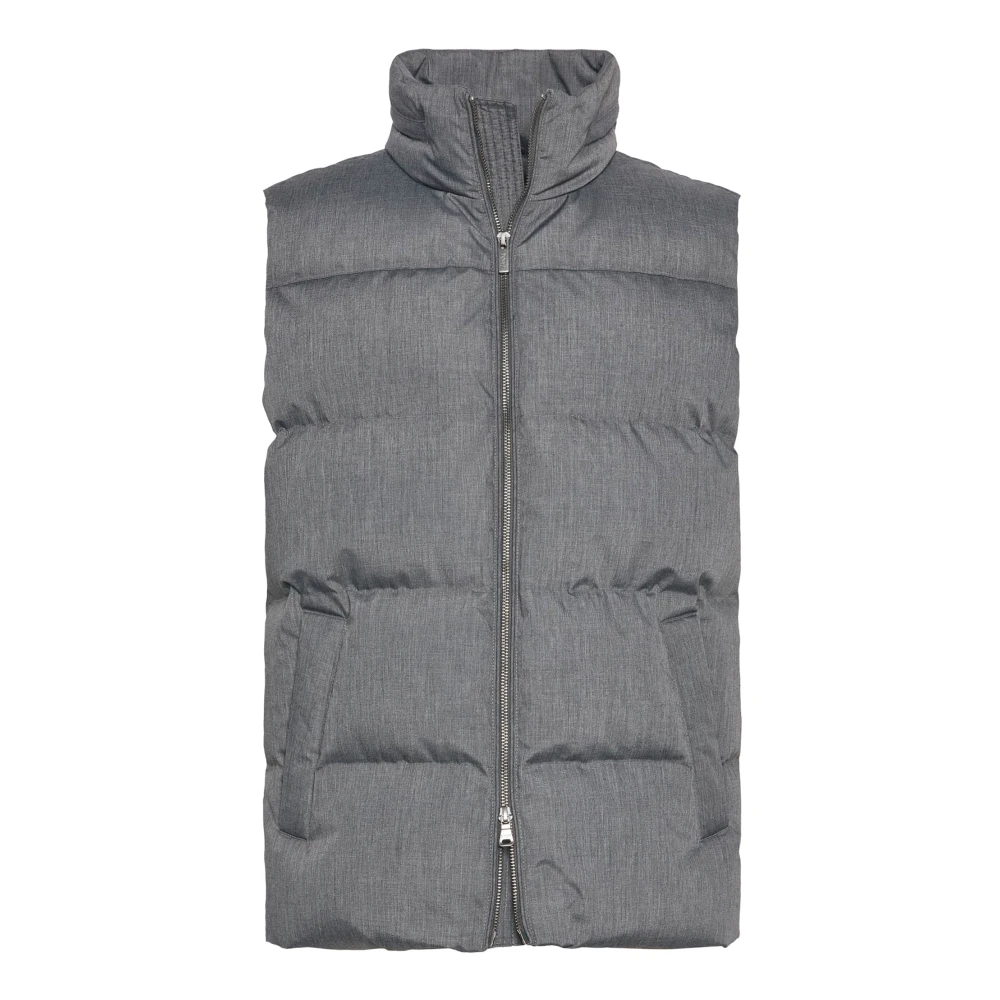 Boggi Milano Gilet van technische stof met ganzen dons Gray Heren