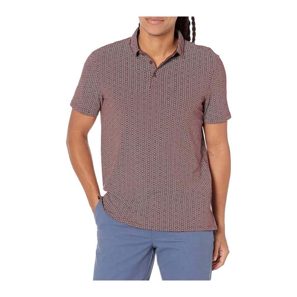 Armani Exchange Geometrisch Bordeaux Polo Shirt Red Heren