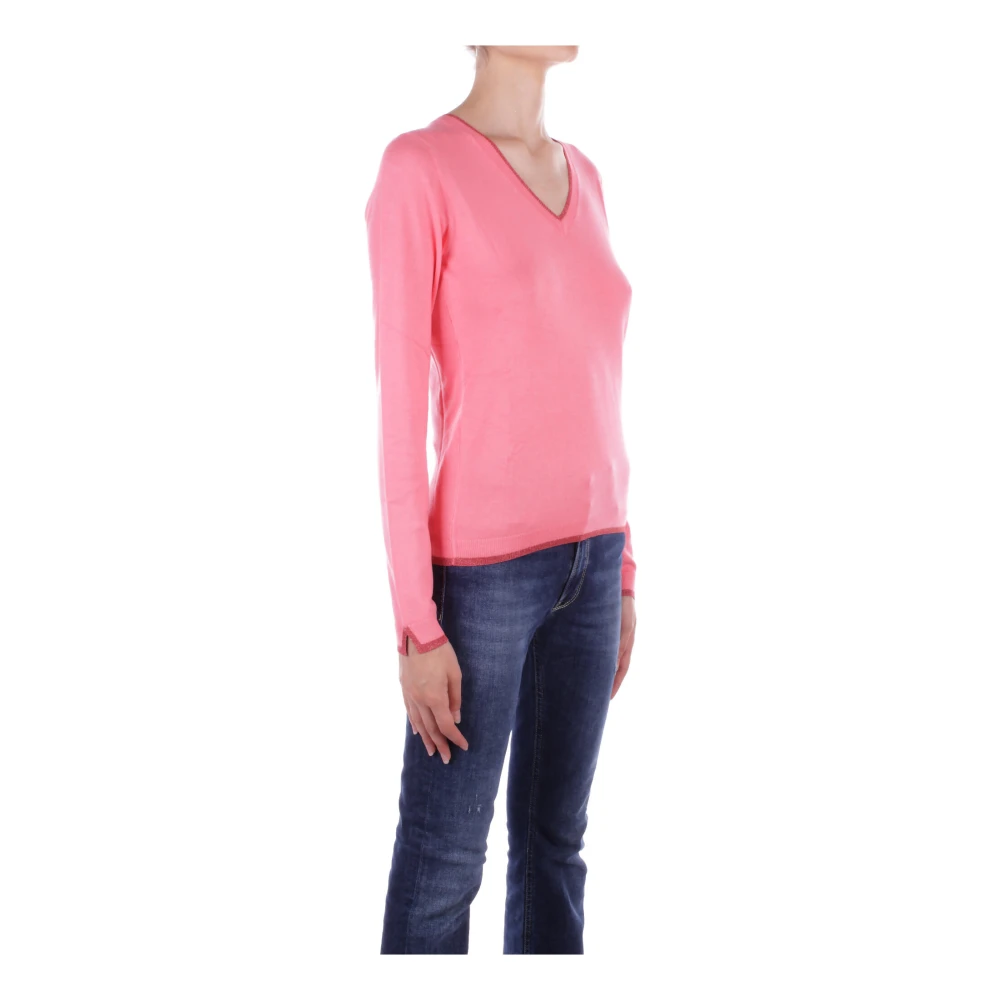 Liu Jo Fuchsia Sweater 1 Logo Side Pink Dames