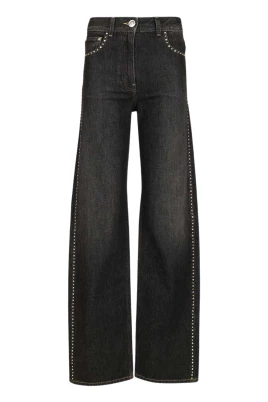 Utsmyckade Högmidjade Vanliga Jeans