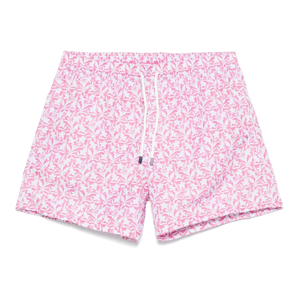 Fedeli Polyester Zwemshorts met Elastische Riem Pink Heren
