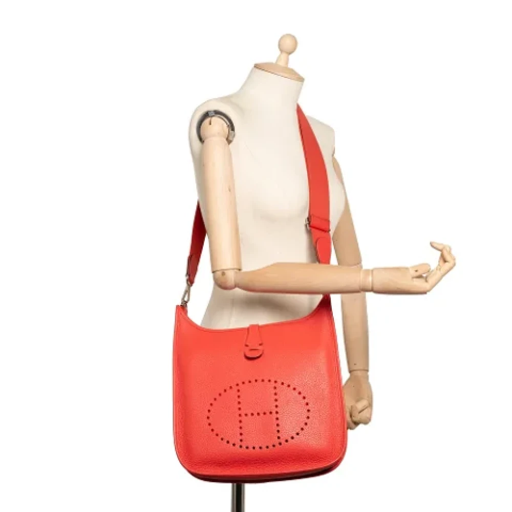 Hermès Vintage Pre-owned Leather shoulder-bags Red Dames