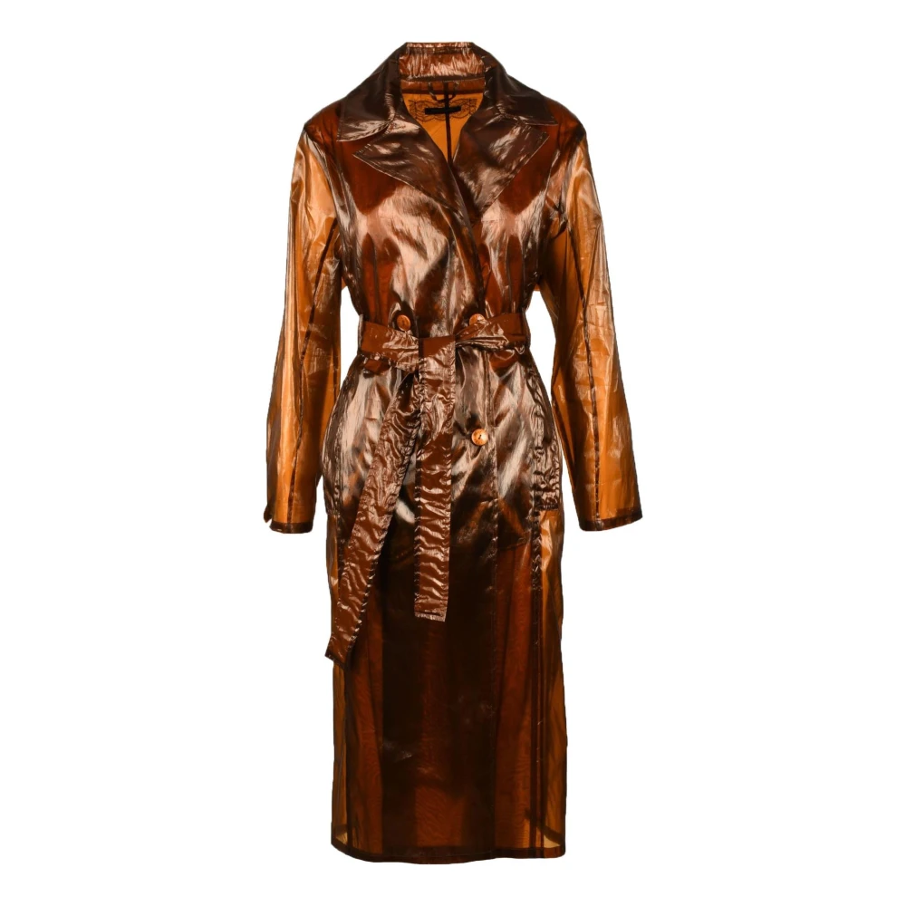PATRIZIA PEPE Elegant buitenkleding van polyesterstof Brown Dames