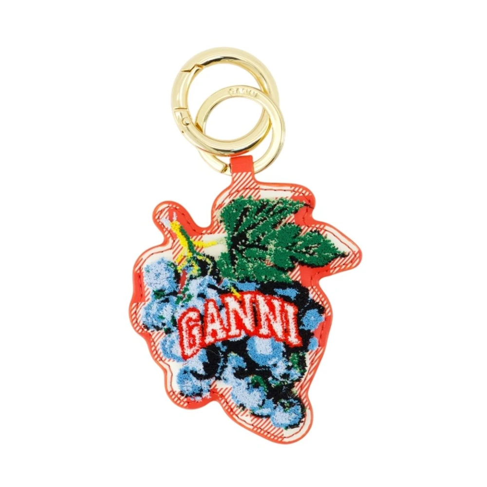 Ganni Women's Multicolor Red Leather Grape Keyring - Keychains - One Size - Accessories