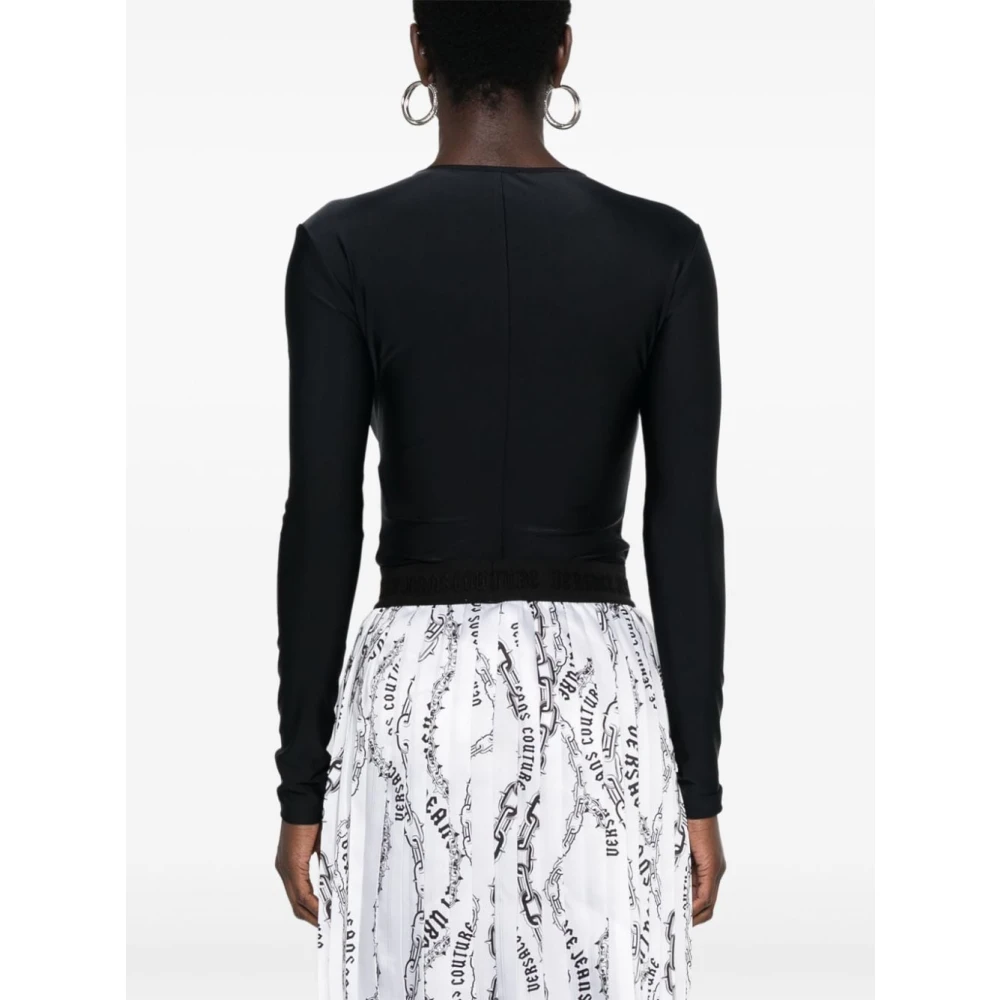 Versace Jeans Couture Zwarte Topwear voor Vrouwen Aw24 Black Dames