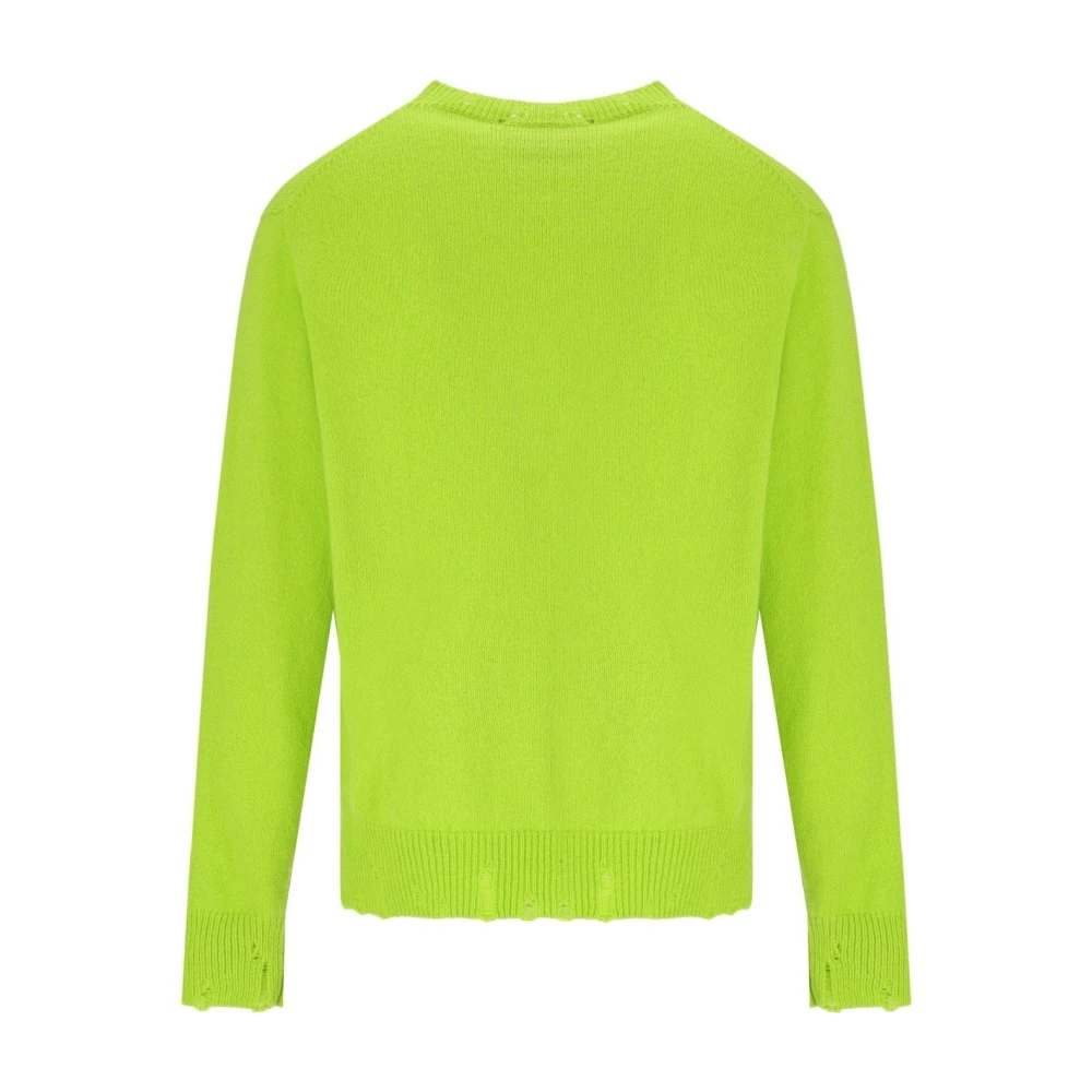 Amaránto Groene Crewneck Jumper met Ribbel Patroon Green Heren