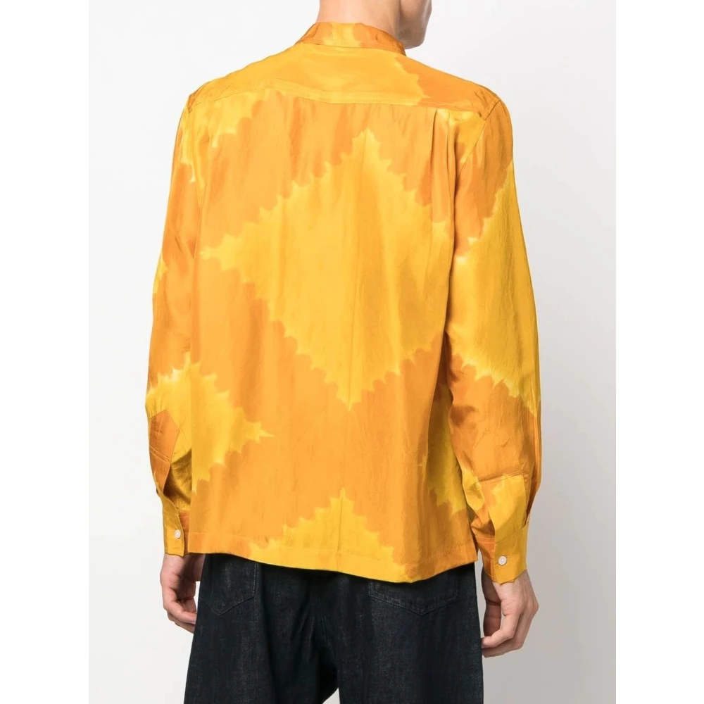 Bode Oranje Lehariya Dye Lange Mouw Shirt Orange Heren