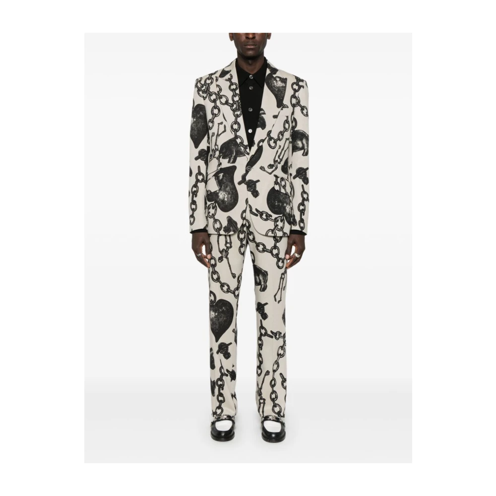 Vivienne Westwood Hartketting Print Jas White Heren