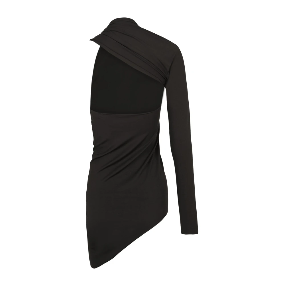 Cortana Asymmetrische Cupro Stretch Top Grafiet Black Dames