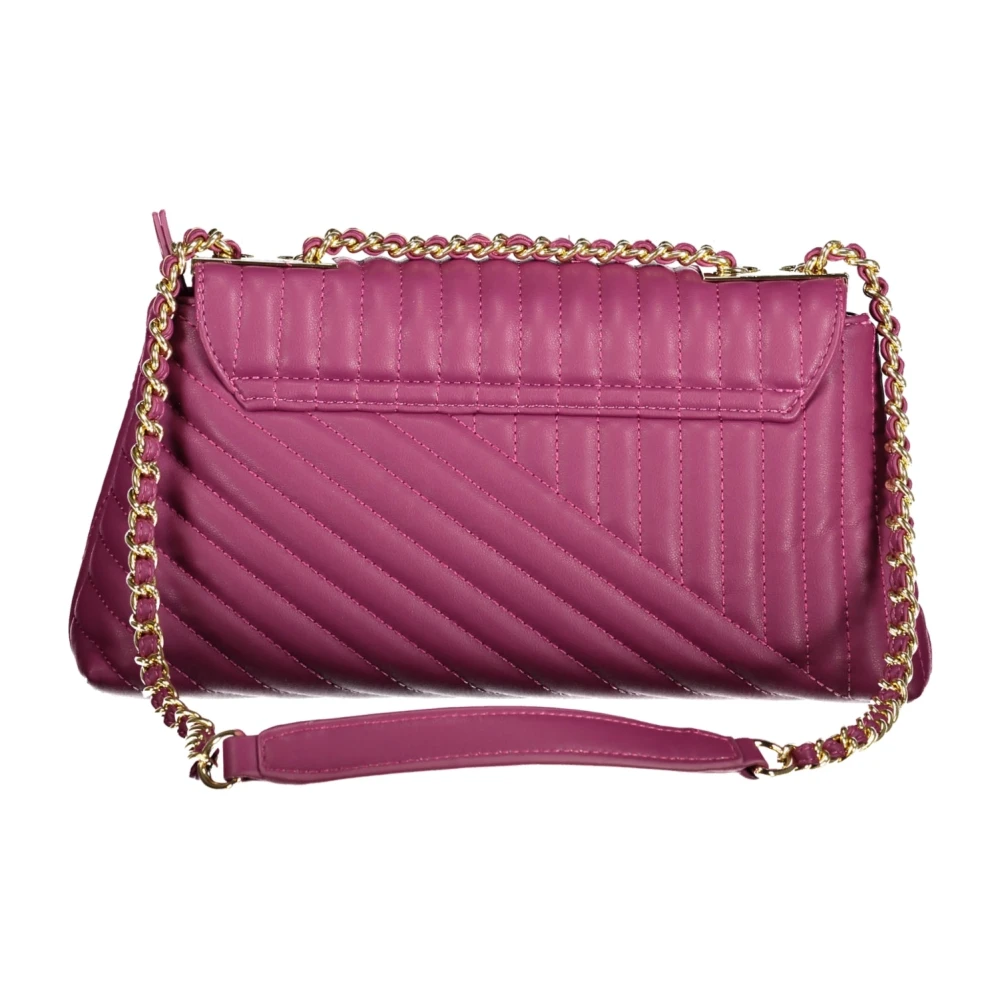 Valentino by Mario Valentino Paarse Schoudertas met Ketting en Rits Purple Dames