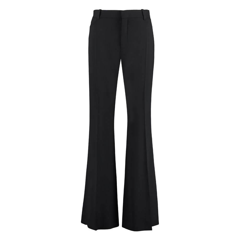 Chloé Wollen Flared Broek Black Dames